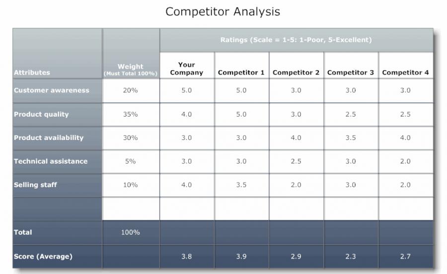 competitor analysis sample. Sample 6